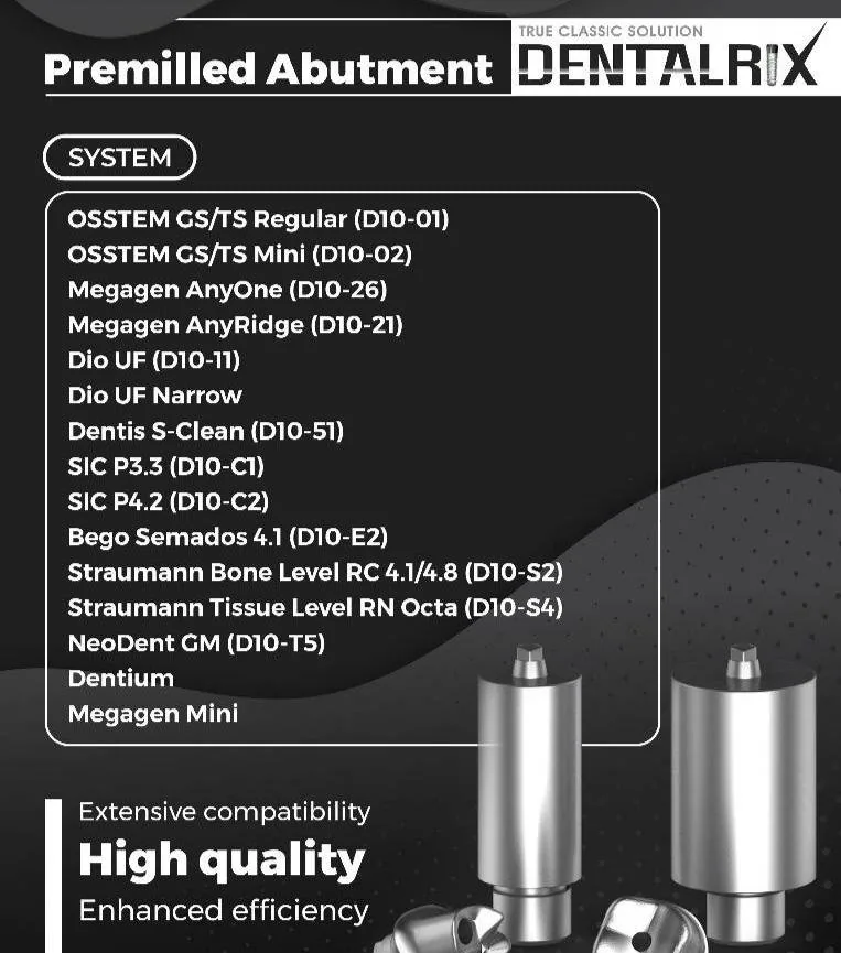 اباتمنت پریمیل تیتانیومی Dentalrix